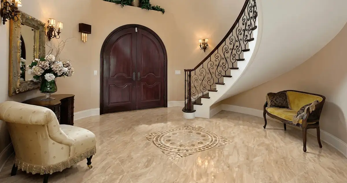 Entrance hall with professionally installed ceramic tile flooring in Baton Rouge LA