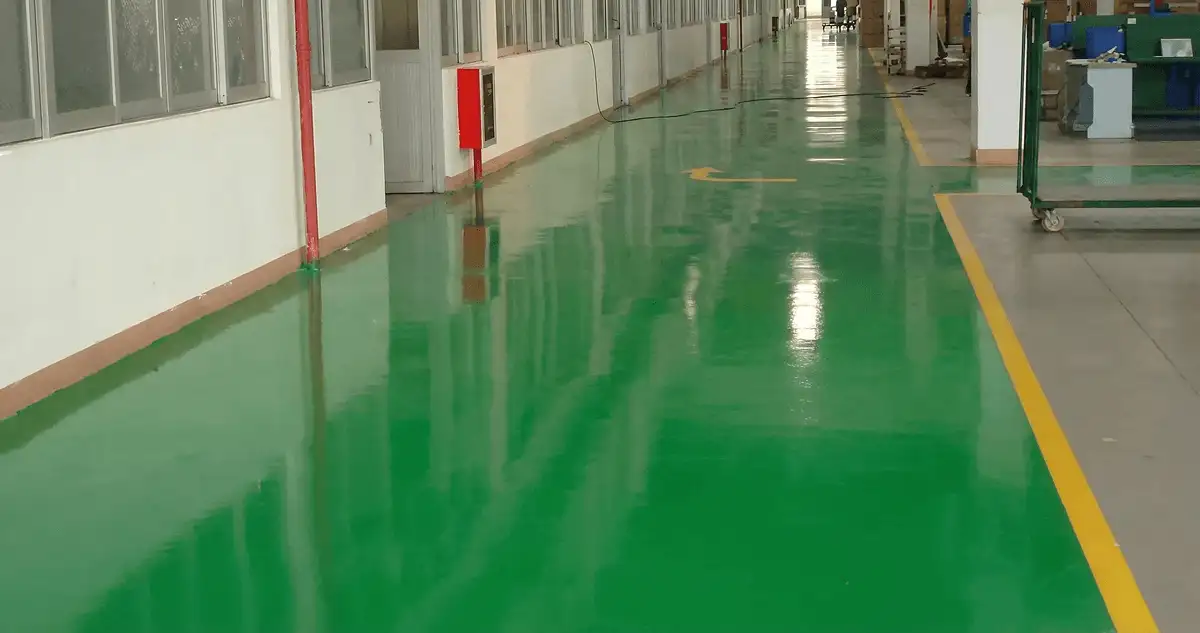 A factory floor professionally covered and marked with epoxy flooring in Baton Rouge, LA