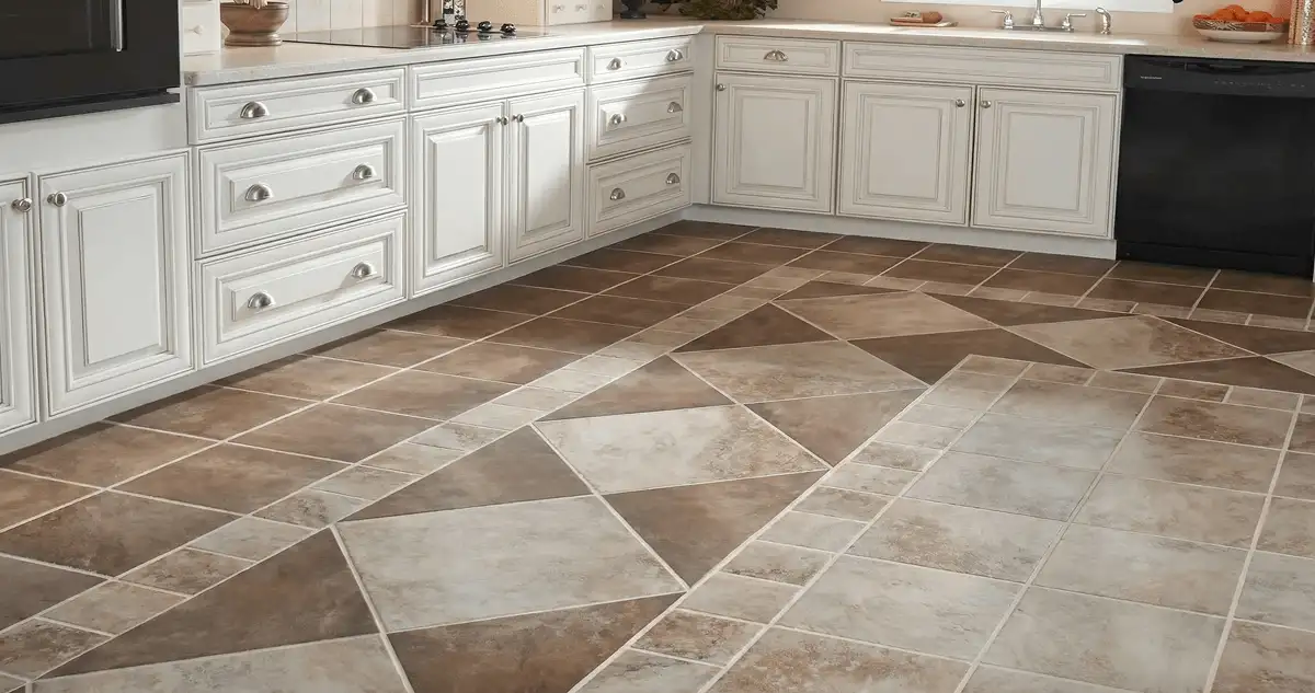 Kitchen with white cabinets and a professionally installed tile floor in Baton Rouge, LA
